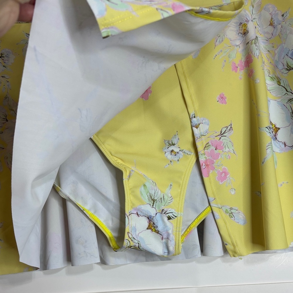 💐3/$15 Floral Yellow Bathing Suit Bottom Skirt - Picture 5 of 7